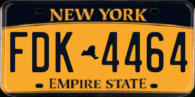 NY license plate FDK4464