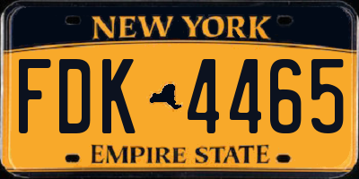 NY license plate FDK4465