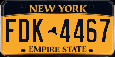 NY license plate FDK4467
