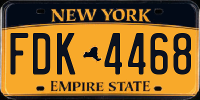NY license plate FDK4468