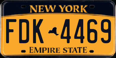 NY license plate FDK4469
