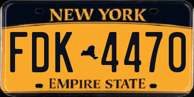 NY license plate FDK4470