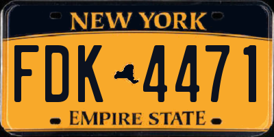 NY license plate FDK4471