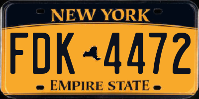 NY license plate FDK4472