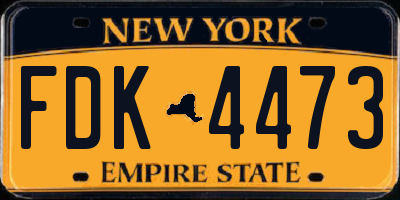 NY license plate FDK4473