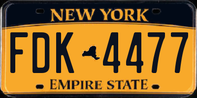 NY license plate FDK4477