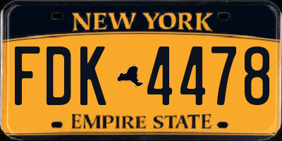 NY license plate FDK4478