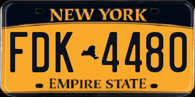 NY license plate FDK4480