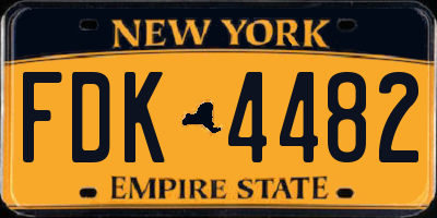 NY license plate FDK4482