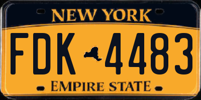 NY license plate FDK4483