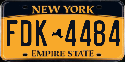 NY license plate FDK4484