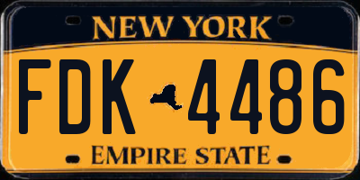 NY license plate FDK4486