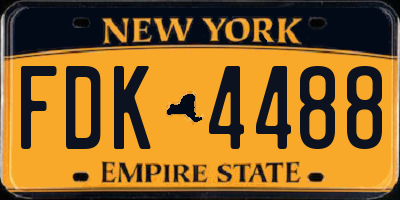 NY license plate FDK4488