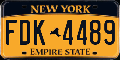 NY license plate FDK4489