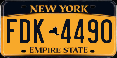 NY license plate FDK4490