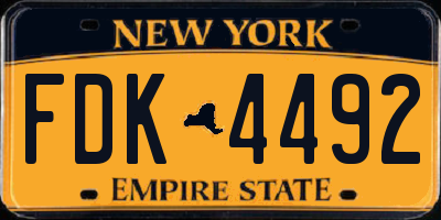 NY license plate FDK4492