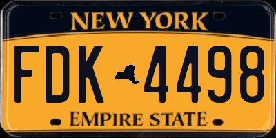 NY license plate FDK4498