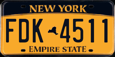 NY license plate FDK4511