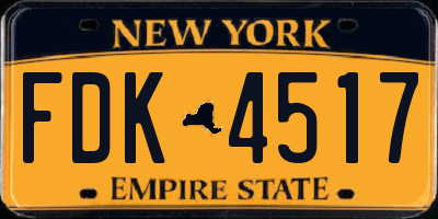 NY license plate FDK4517