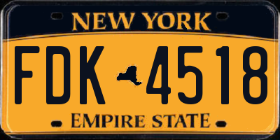 NY license plate FDK4518