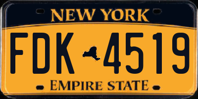 NY license plate FDK4519