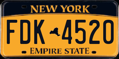 NY license plate FDK4520