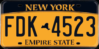 NY license plate FDK4523