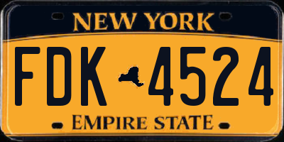 NY license plate FDK4524