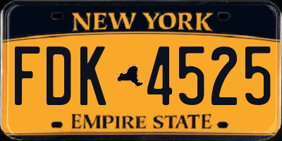 NY license plate FDK4525