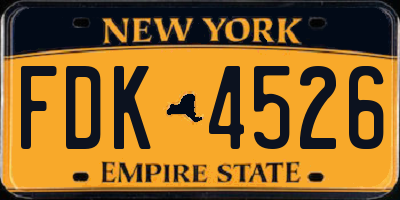 NY license plate FDK4526