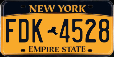 NY license plate FDK4528