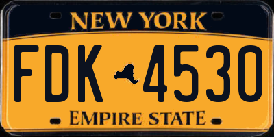 NY license plate FDK4530
