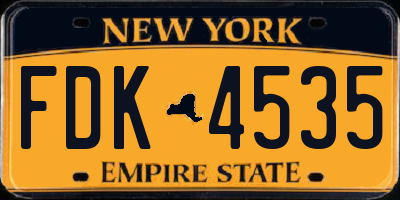 NY license plate FDK4535