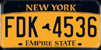 NY license plate FDK4536