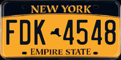 NY license plate FDK4548