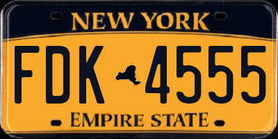 NY license plate FDK4555