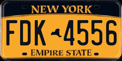 NY license plate FDK4556