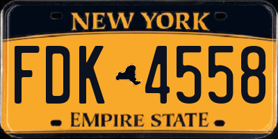 NY license plate FDK4558