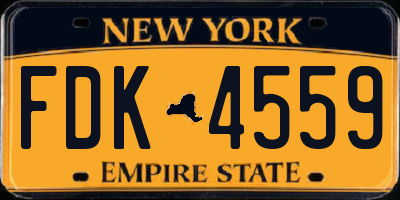 NY license plate FDK4559