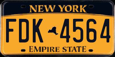 NY license plate FDK4564