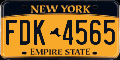 NY license plate FDK4565