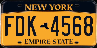 NY license plate FDK4568