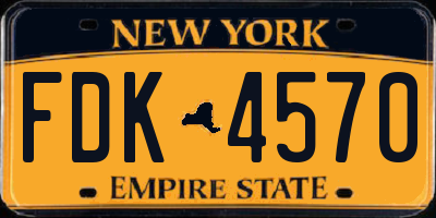 NY license plate FDK4570