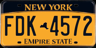 NY license plate FDK4572