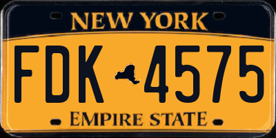 NY license plate FDK4575