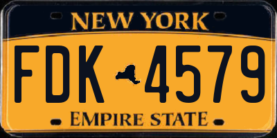 NY license plate FDK4579