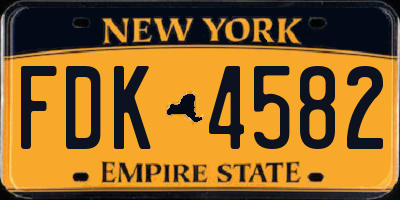 NY license plate FDK4582