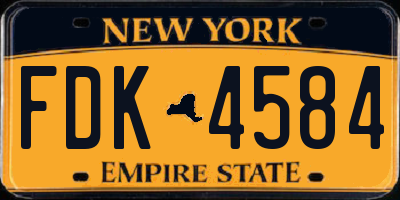 NY license plate FDK4584