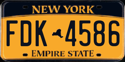 NY license plate FDK4586