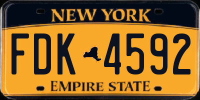 NY license plate FDK4592